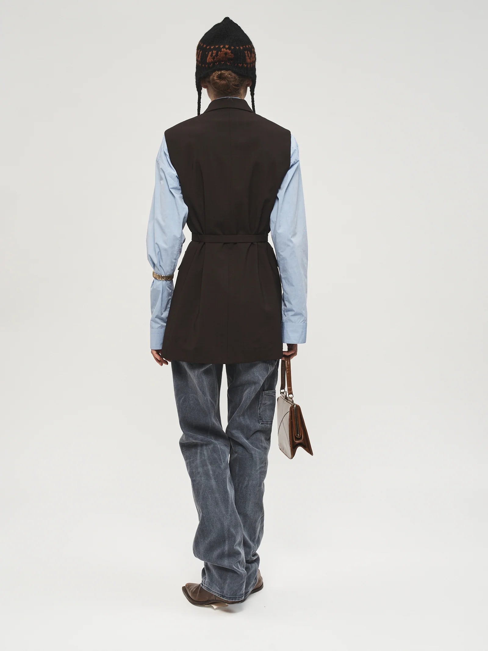 Sleeveless Blazer Charcoal