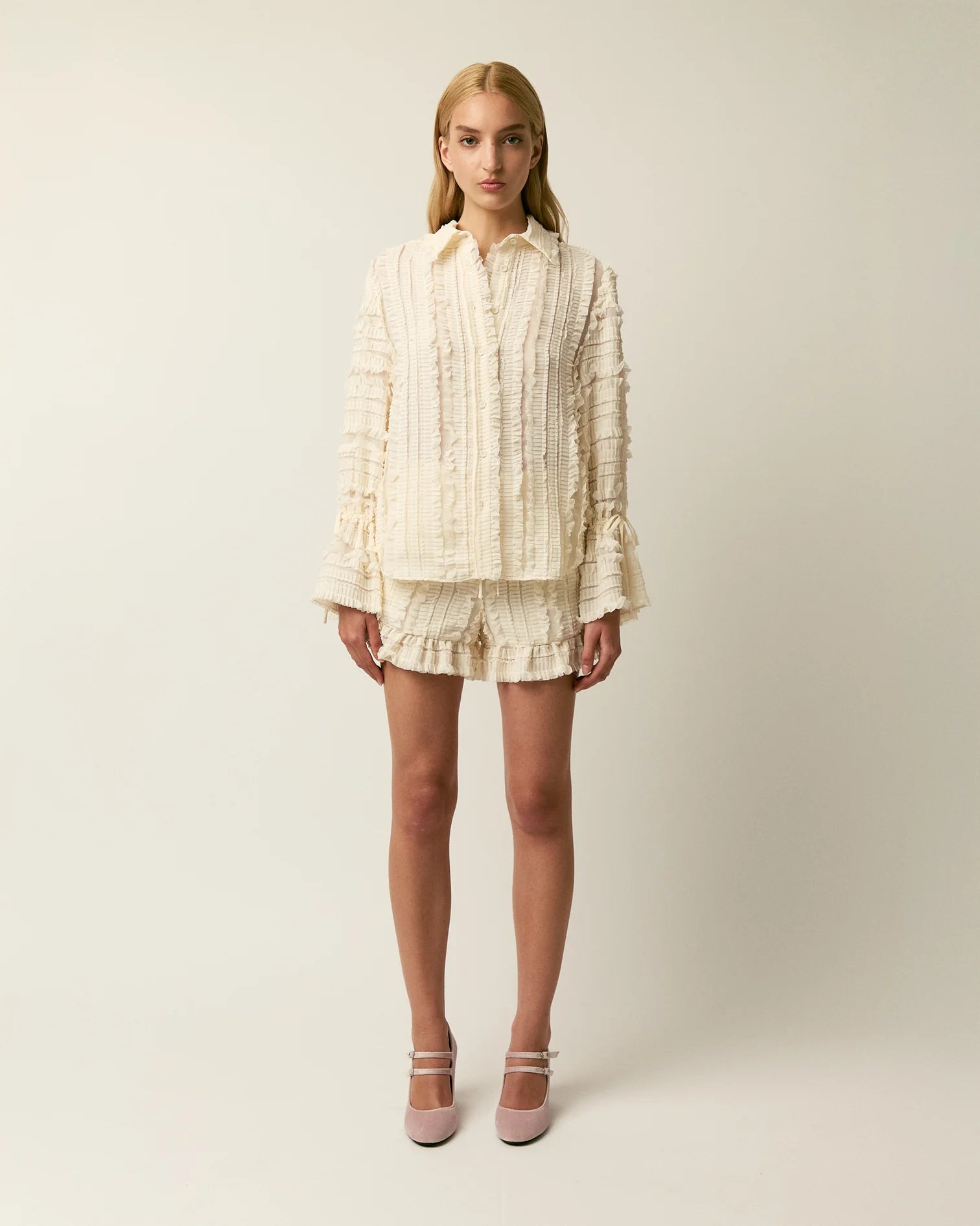 Clayre pleated blouse in cream