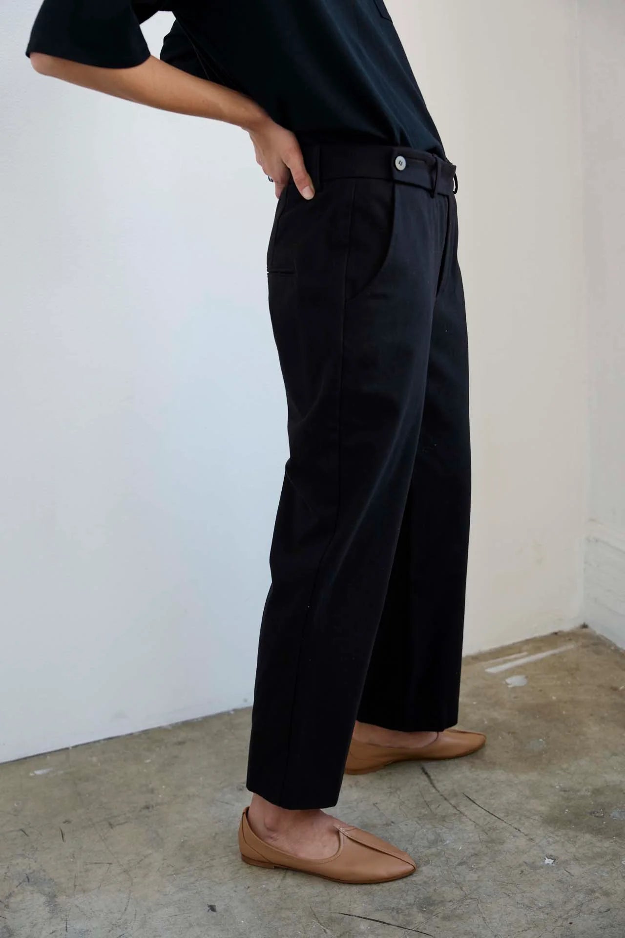 The Waist Tape Trouser in Black