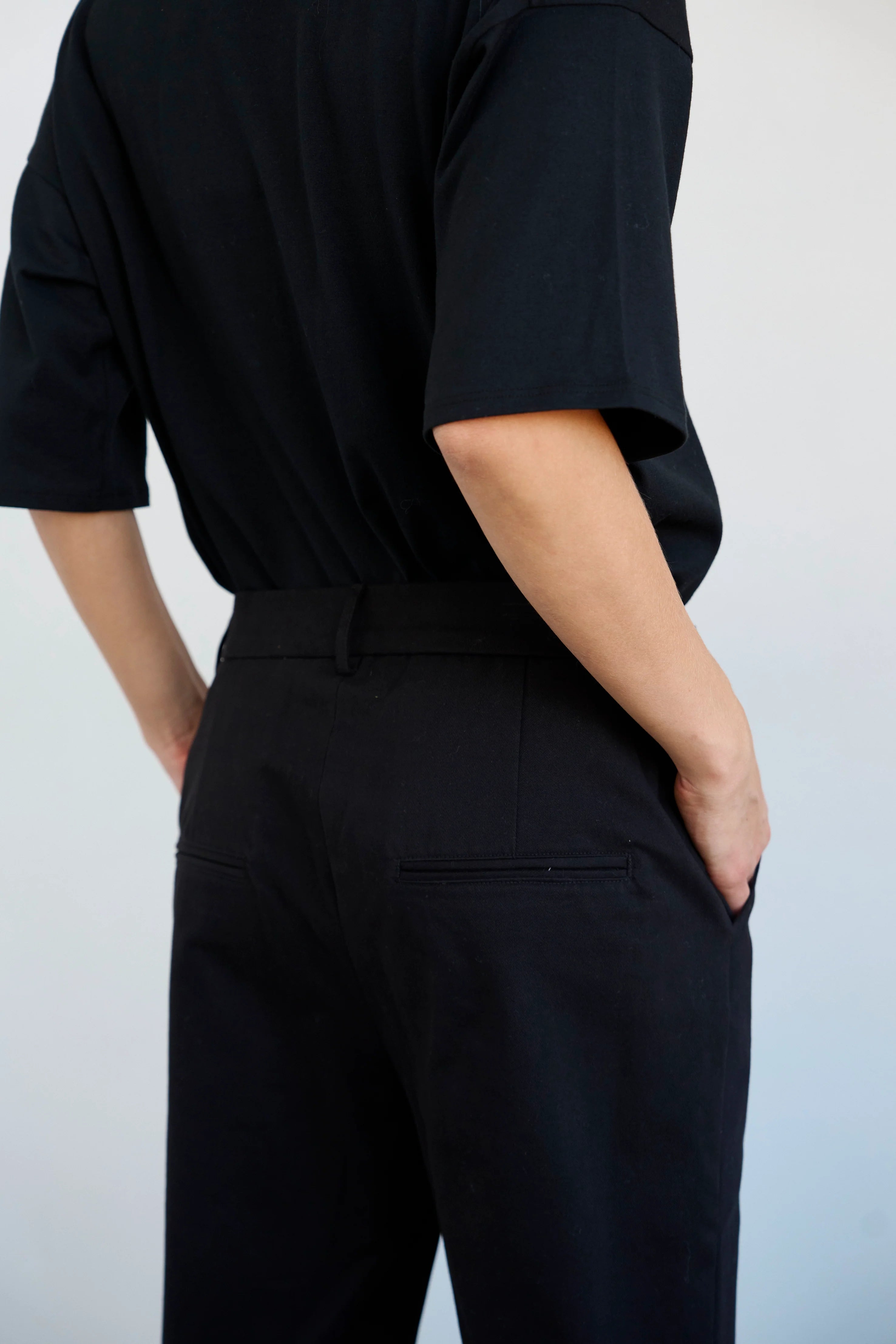 The Waist Tape Trouser in Black