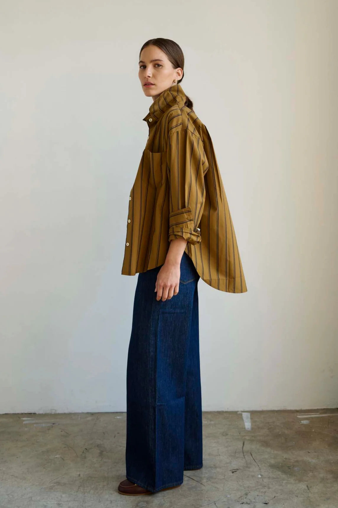 The Weekend Shirt in Goldenrod Stripe