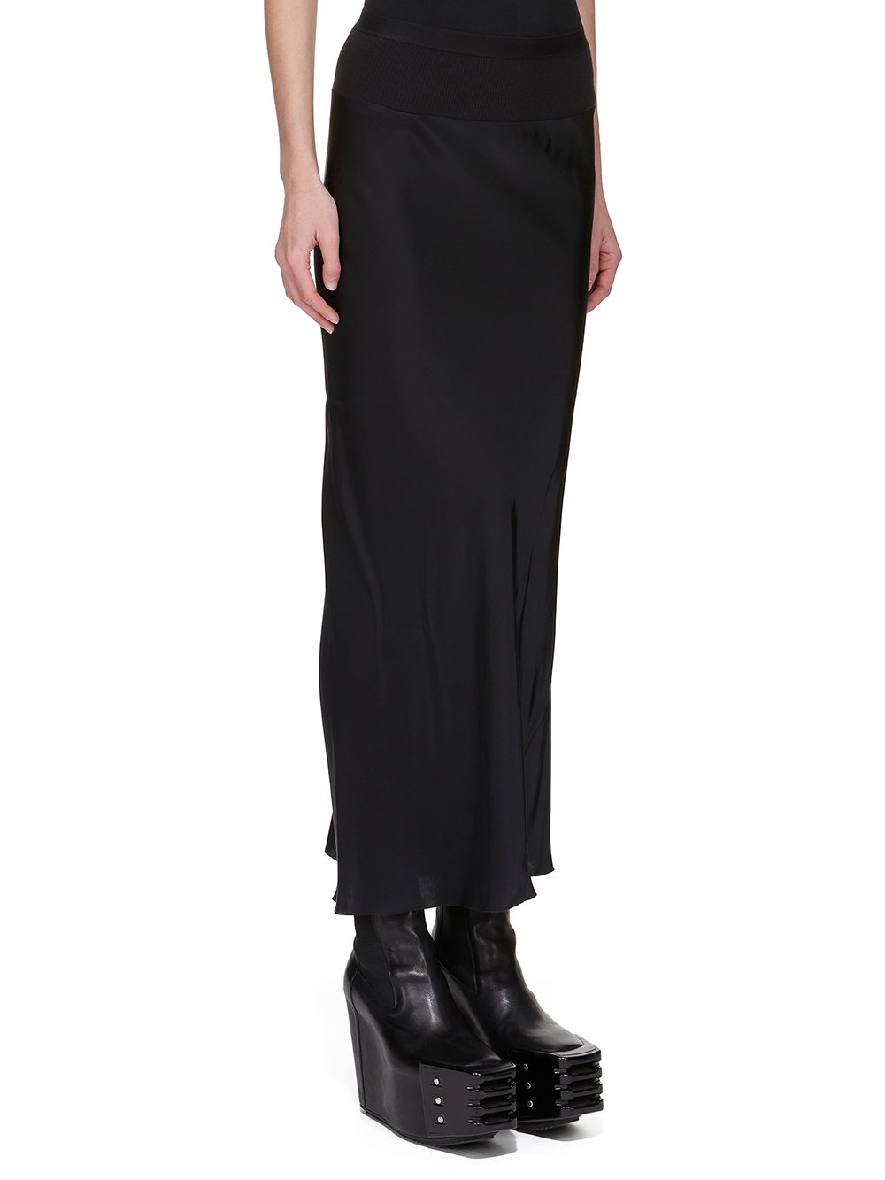 Calf Bias Skirt - Black