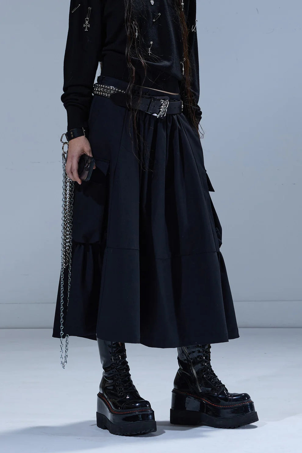 GATHERED CARGO SKIRT