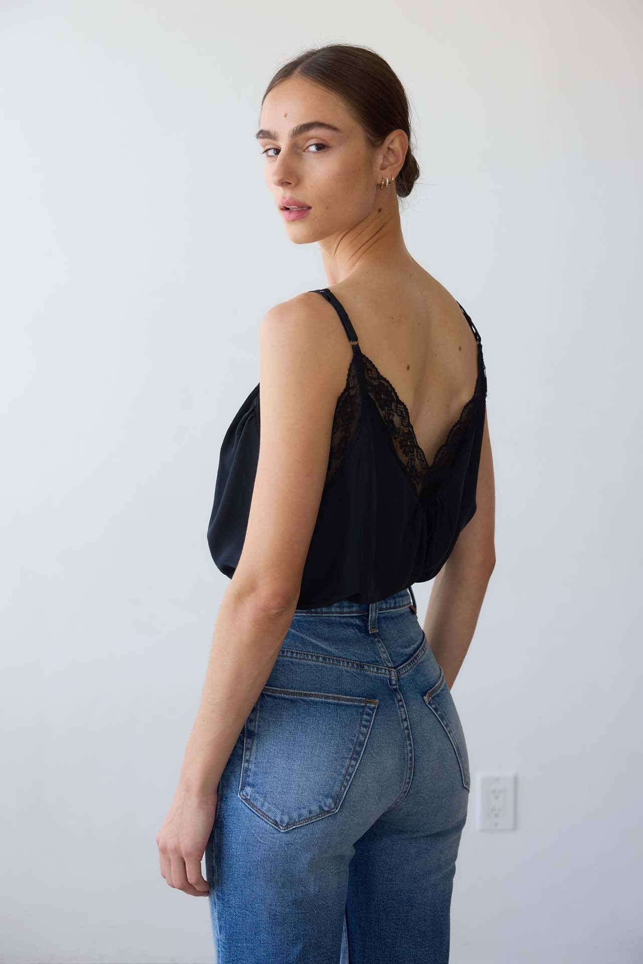 The Deep V Cami in Black