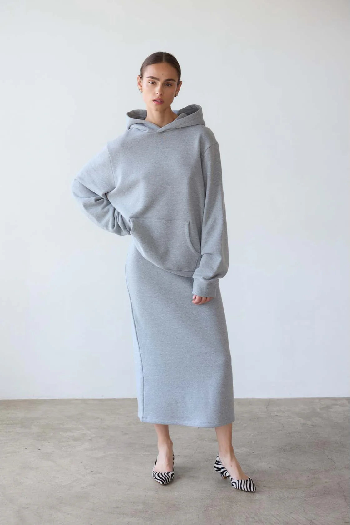 The Sweatshirt Skirt in Heather Grey Regular price