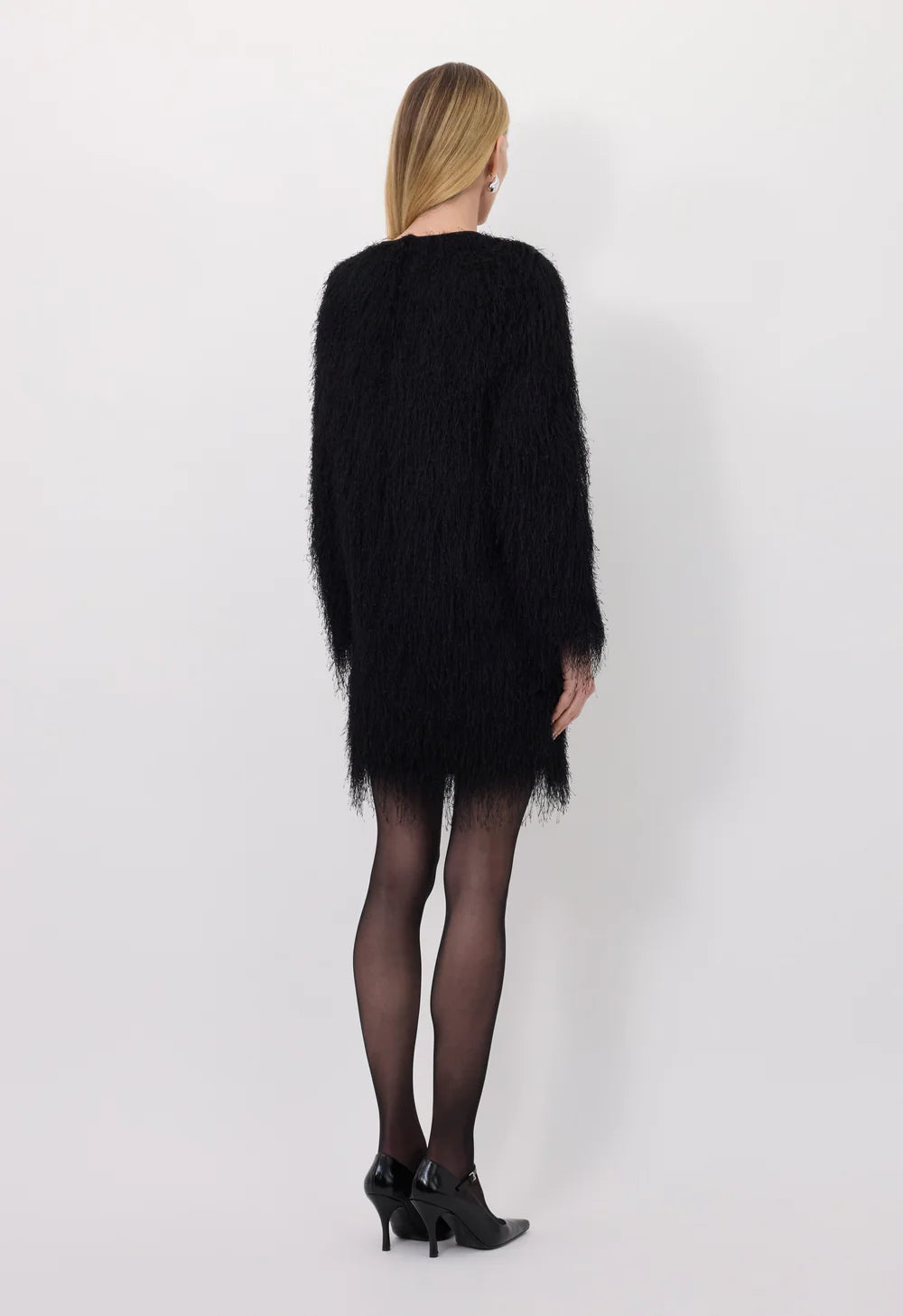 TINA Fringed fabric dress