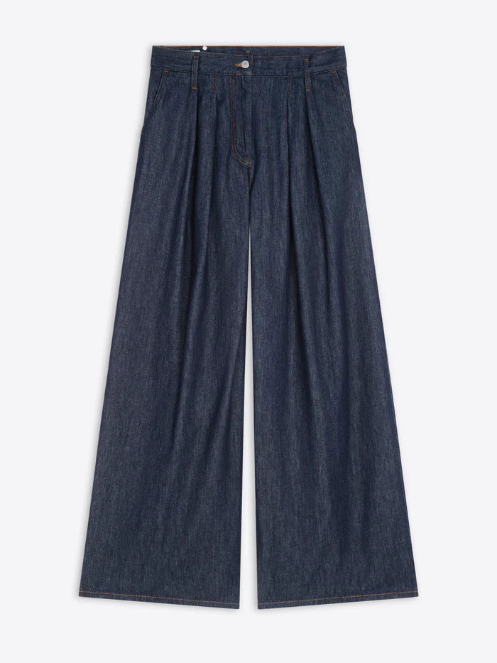 Wide Pleated Jeans