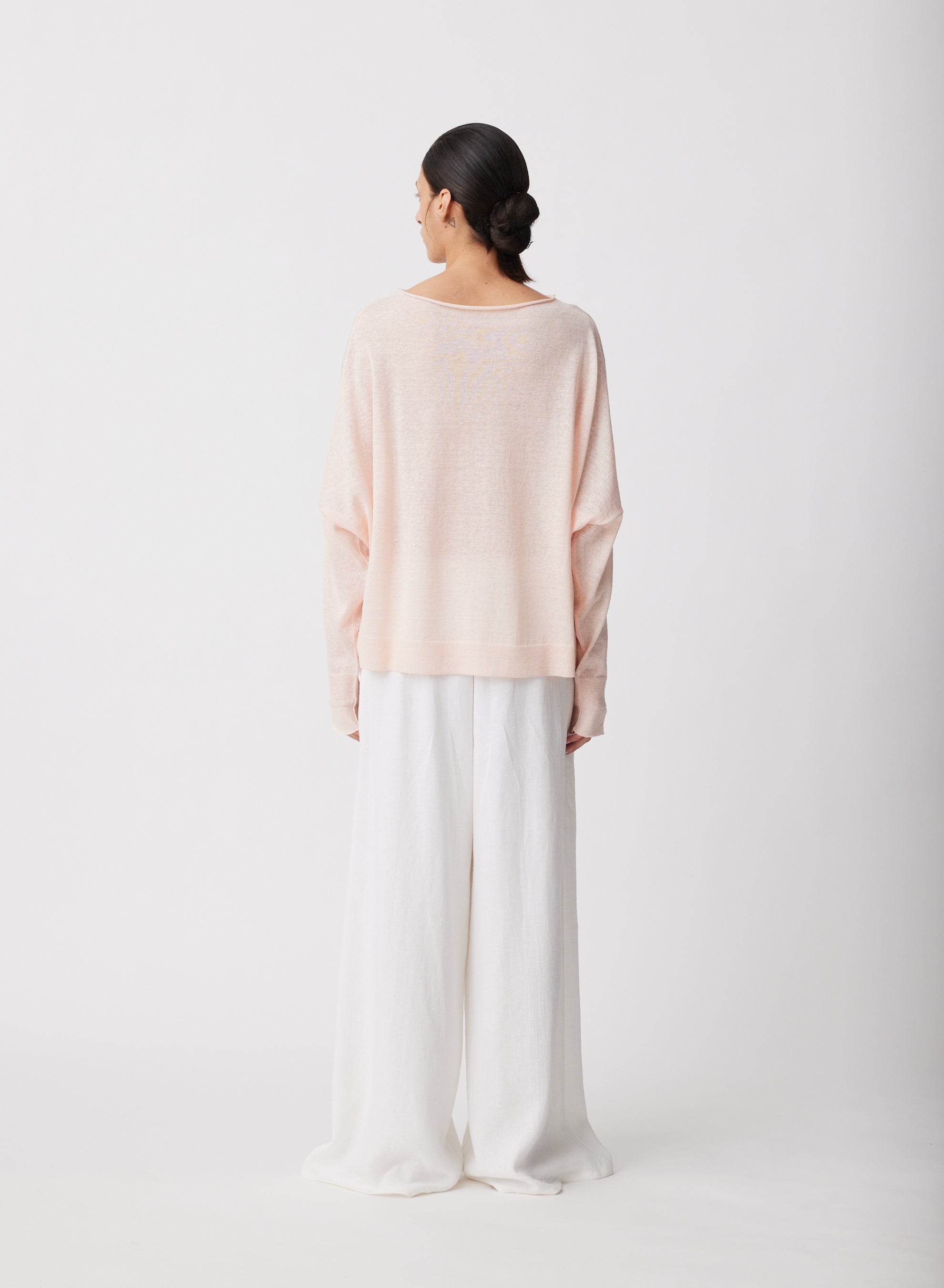 Oversized Boatneck Sweater in Cherry Blossom
