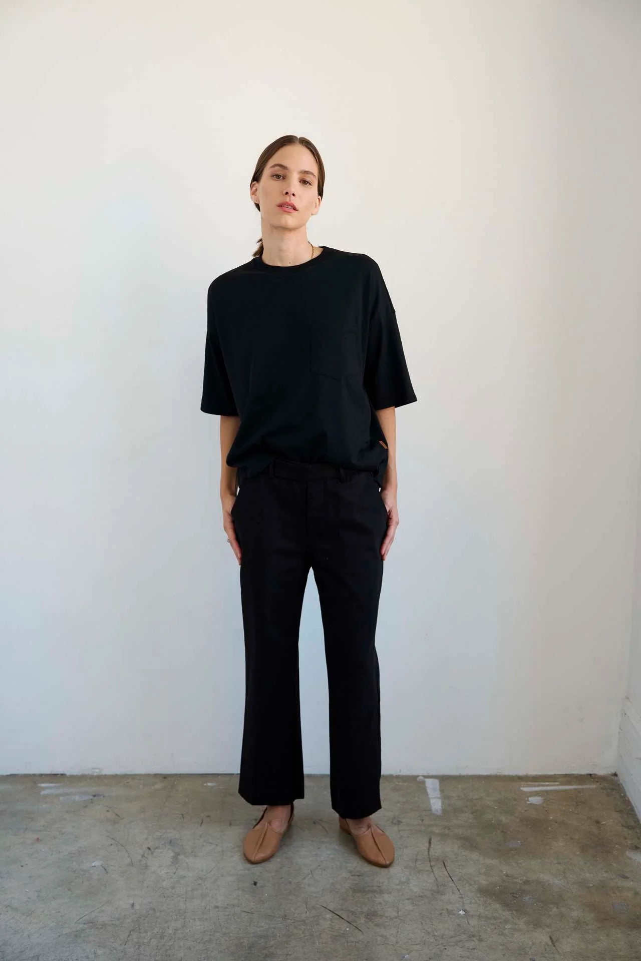 The Waist Tape Trouser in Black