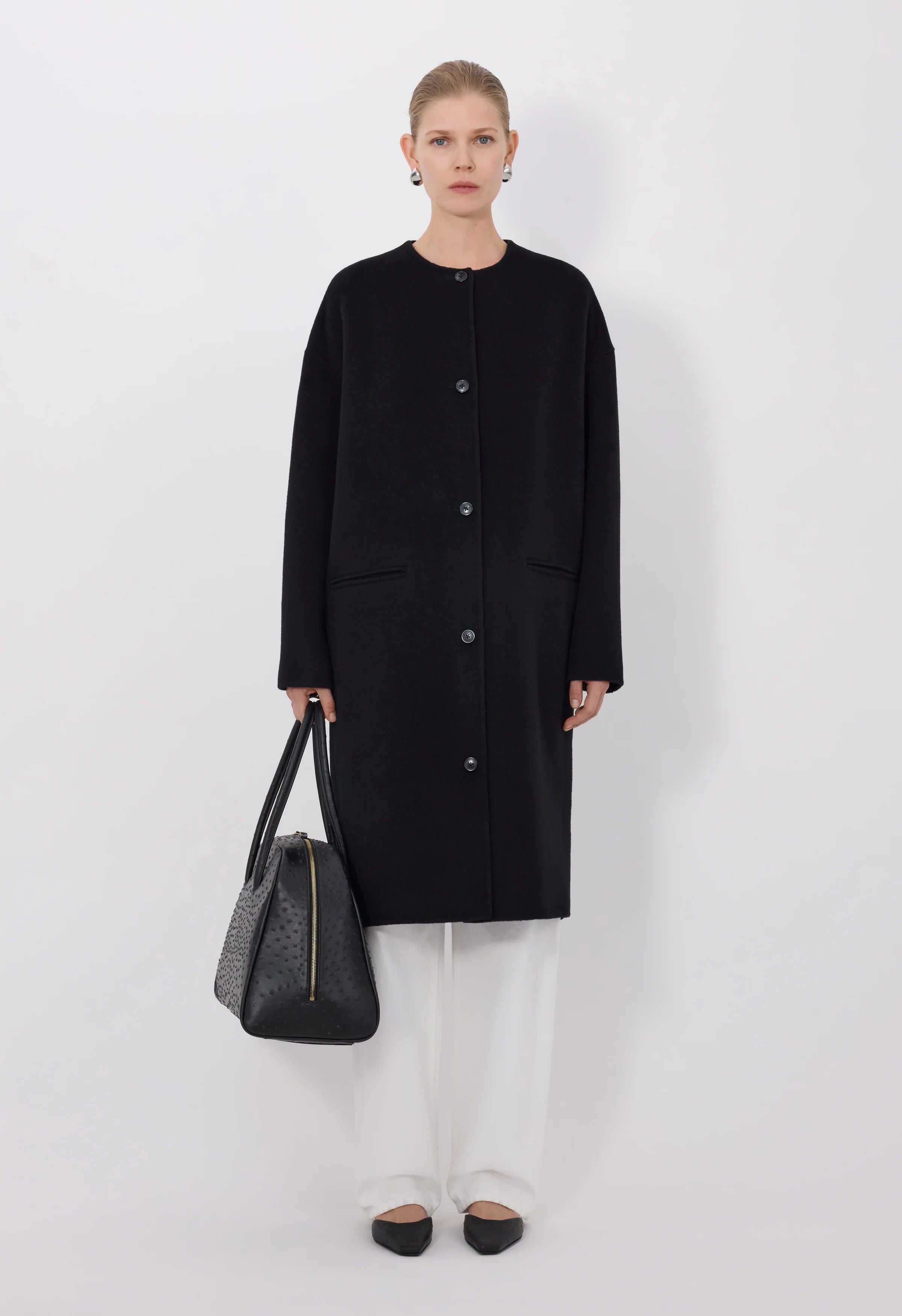 KERRY Wool Cashmere Drap Oval Coat