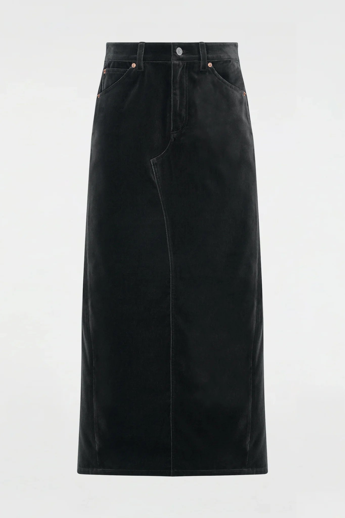 Velvet Long Skirt Mercury